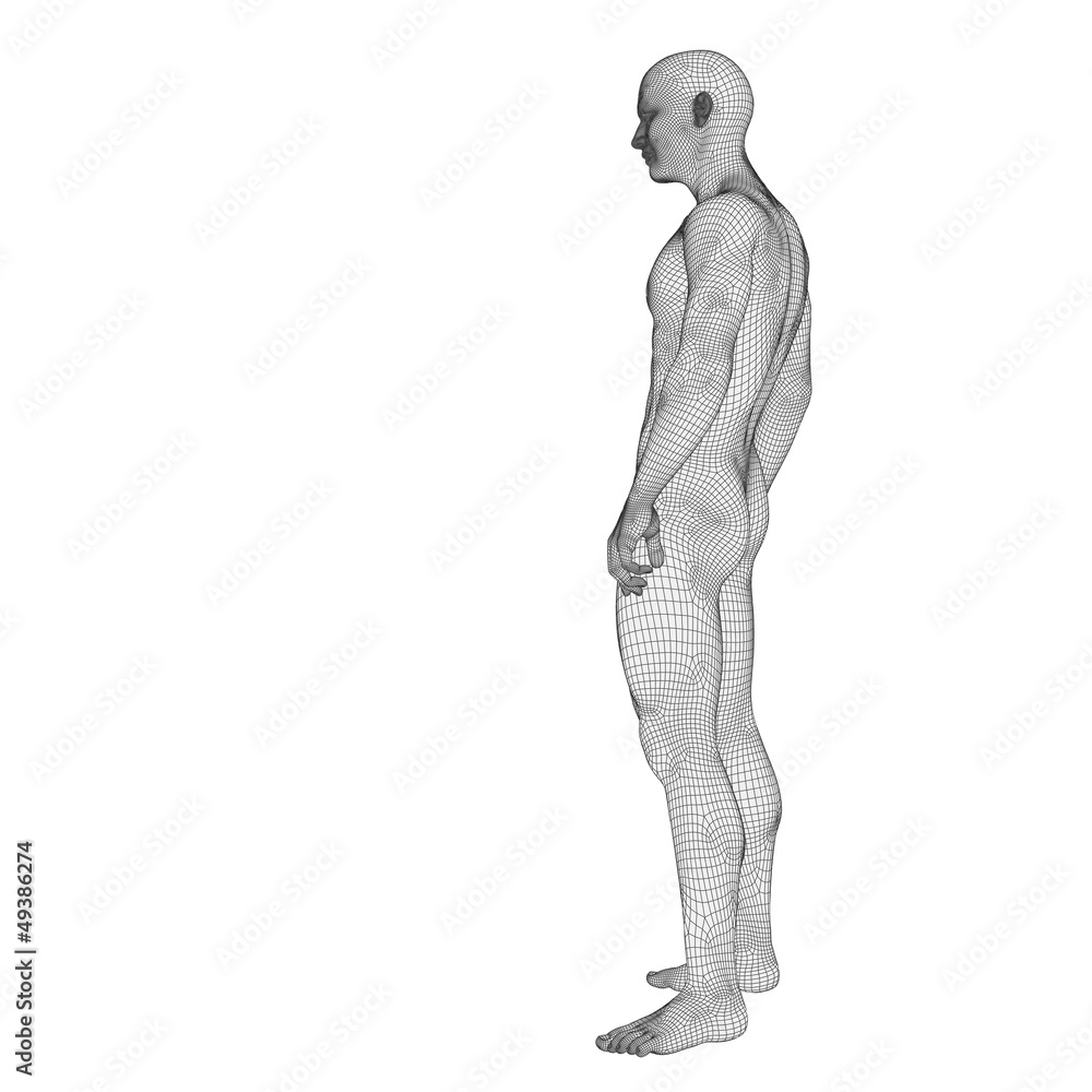 High resolution conceptual 3d man standing over white background High resolution conceptual 3d man standing over white background