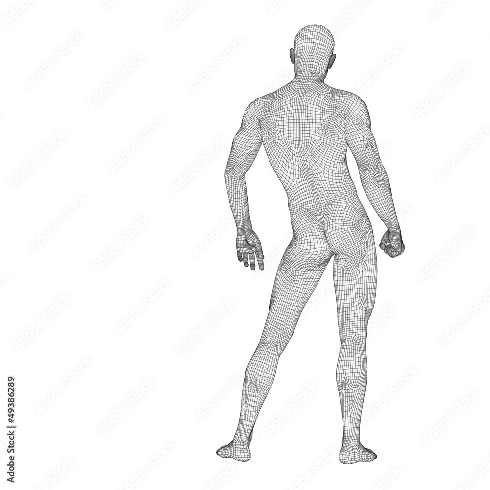 High resolution conceptual 3d man standing over white background