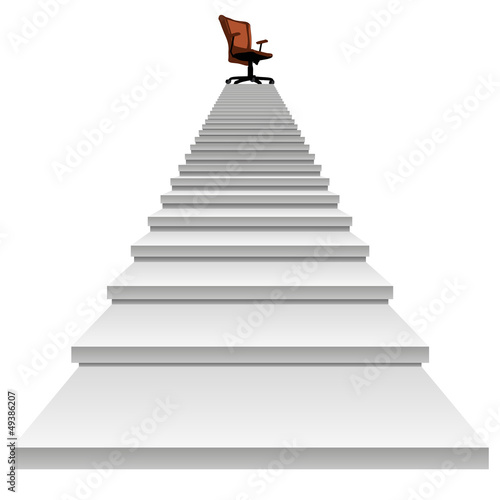 High resolution conceptual stair with a chair on top