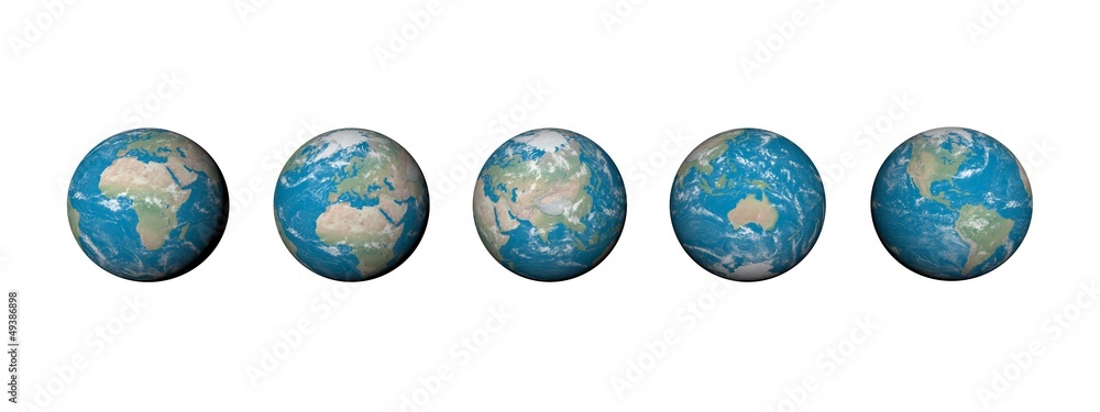 Five continents - 3D render Five continents - 3D render