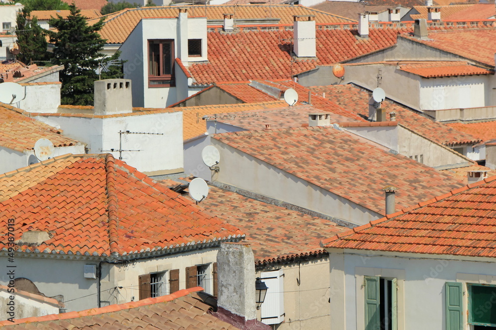 Roofs at Saintes-Maries-de-la-mer, Camargue, France Roofs at Saintes-Maries-de-la-mer, Camargue, France