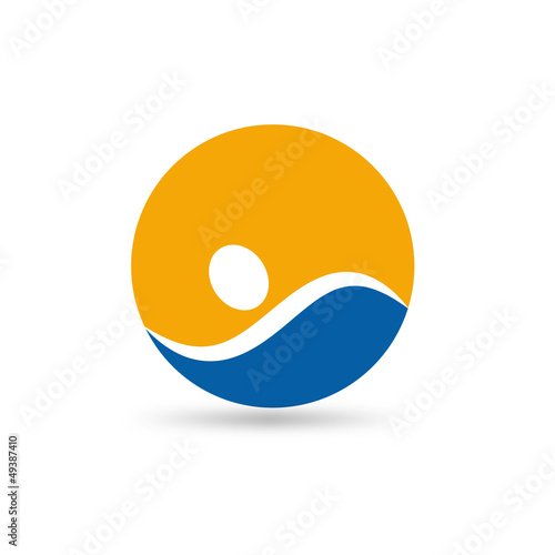 Vector Logo swimming in the sea