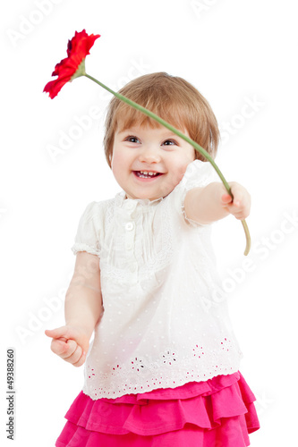 beatiful girl with flower g...