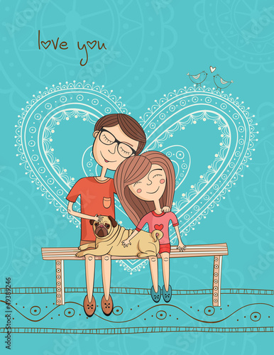 Girl and boy with mops
