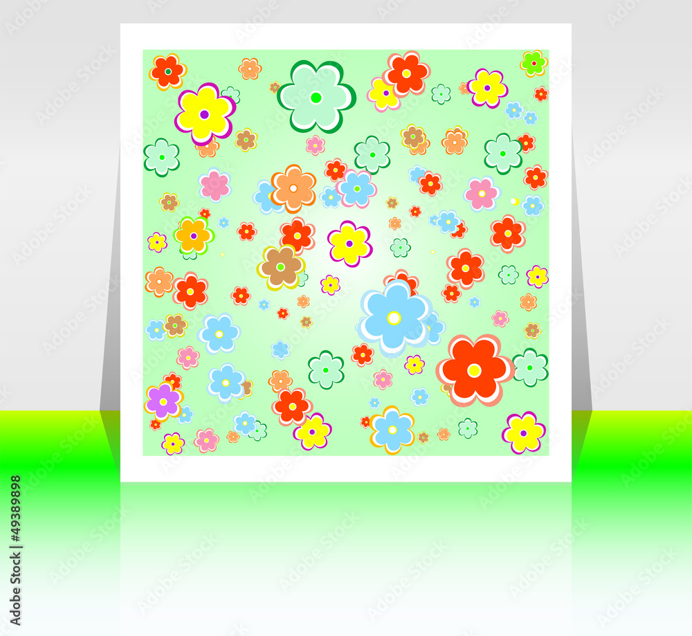 Abstract flyer or cover design with spring flowers