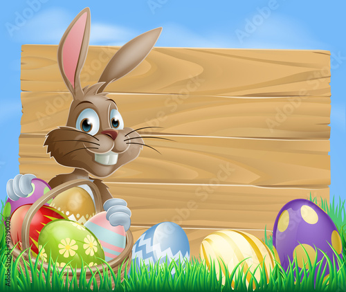 Easter bunny background sign