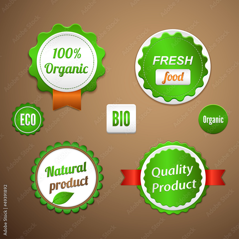 Organic labels, logos and stickers Organic labels, logos and stickers