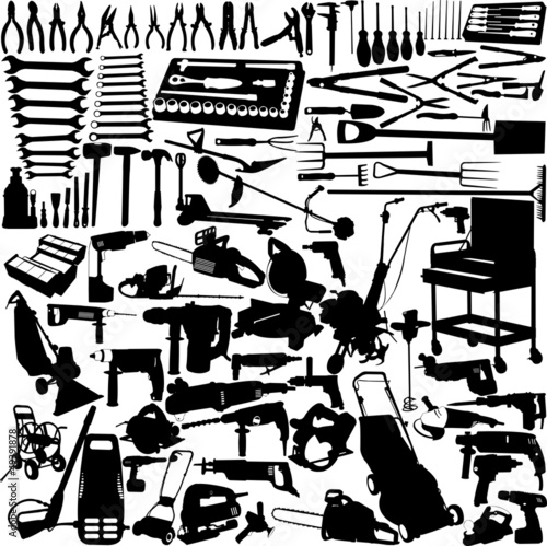 tools big collection - vector