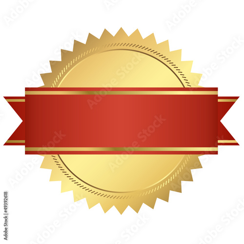 Zertifikat gold mit rotem Banner