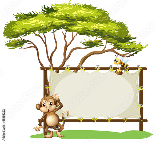 A monkey and a bee