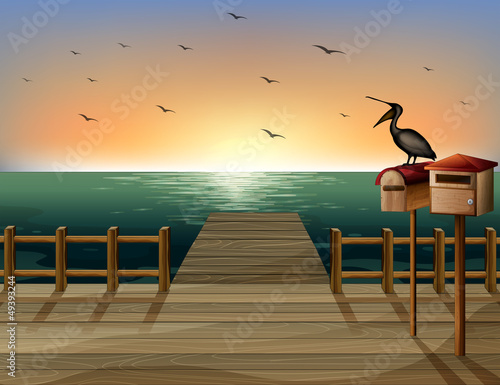 A letter box and a sea port