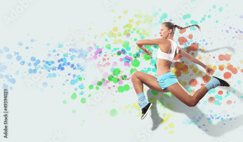 Image of sport woman jumping