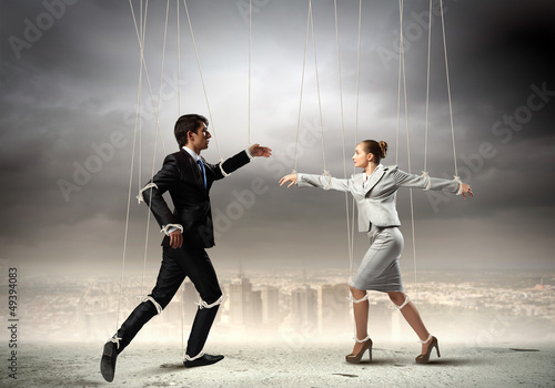 Foto Puppet businesspeople