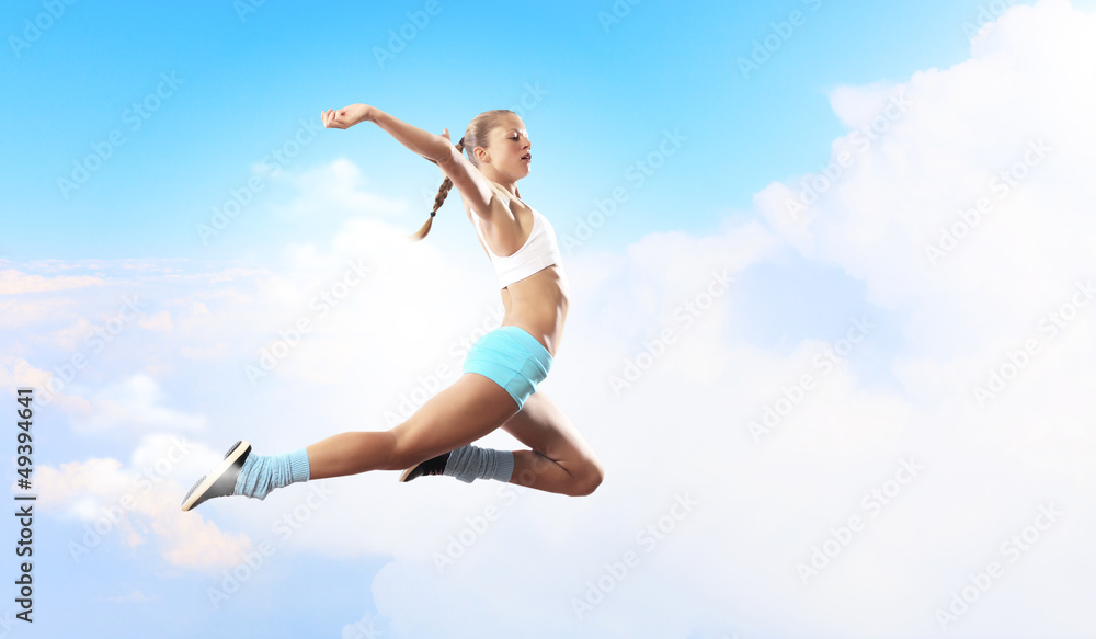 Image of sport woman jumping