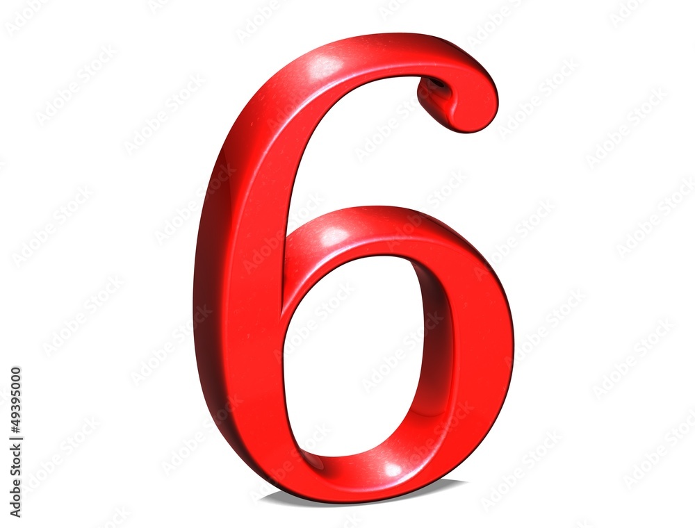 3D Set red number on white background 3D Set red number on white background