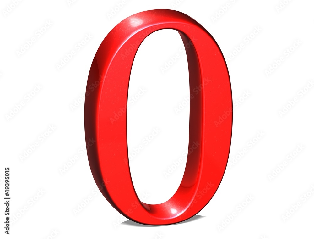 3D Set red number on white background 3D Set red number on white background