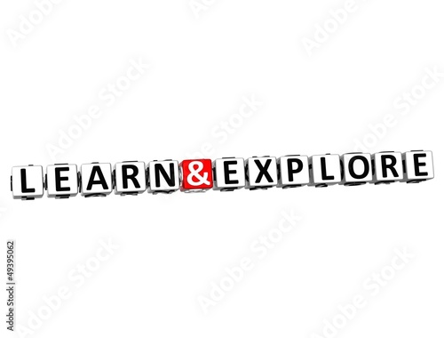 3D Learn and Explore Crossword on white background