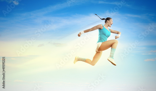 Image of sport woman jumping