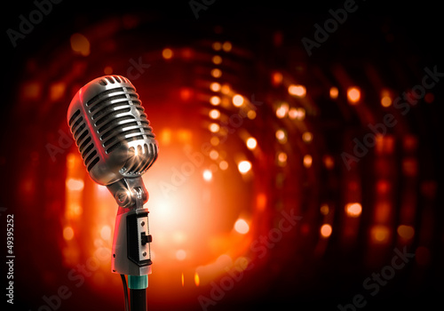 Obraz na płótnie audio microphone retro style