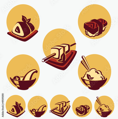 vector collection of japanese food symbols