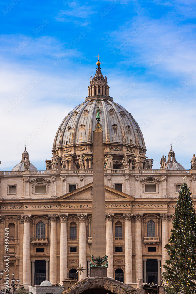 St. Peter's Basilica in Vatican City in Rome, Italy.
