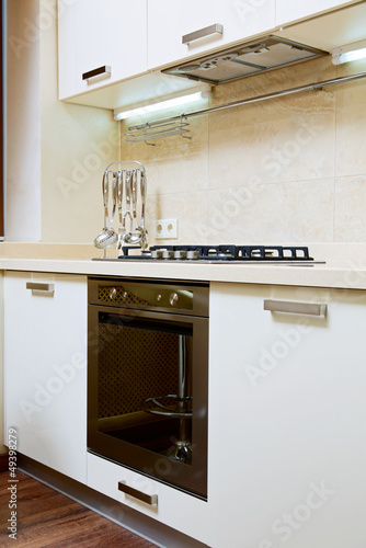 Part of modern  kitchen interior with gas-stove