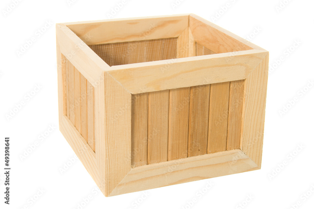 Wooden box isolated on white