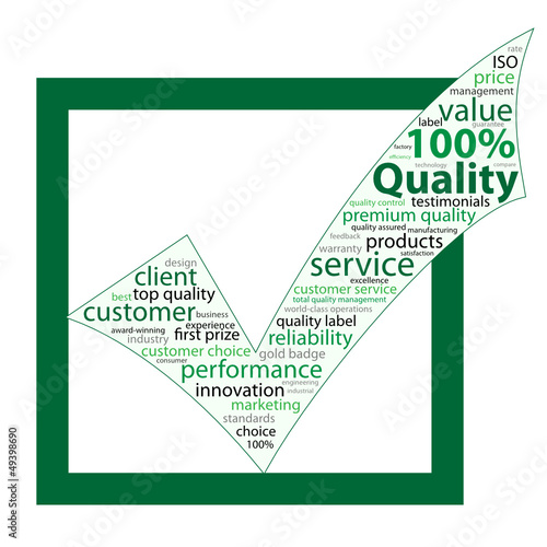 "100% QUALITY" Tag Cloud (guarantee service satisfaction)