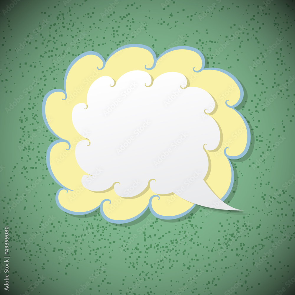 Retro speech bubble on green background Retro speech bubble on green background