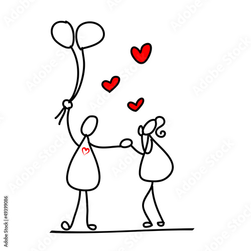 cartoon hand-drawn love