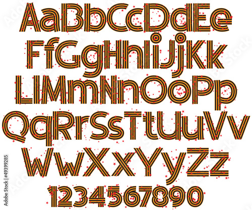 alphabet in the form of St. George's Ribbon