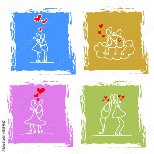 hand-drawn character love couple