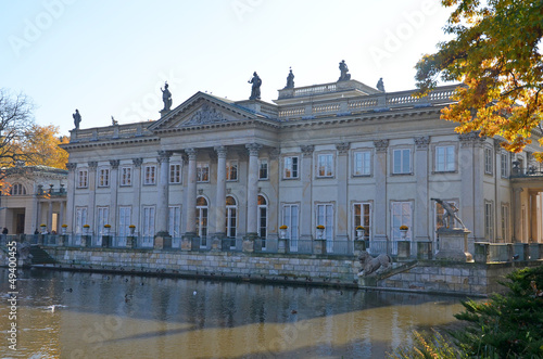 Old lazenki royal palace in golden - Warsaw Poland