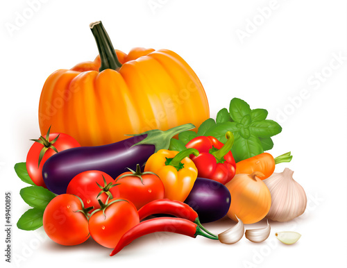 Fresh vegetables. Healthy Food. Vector illustration