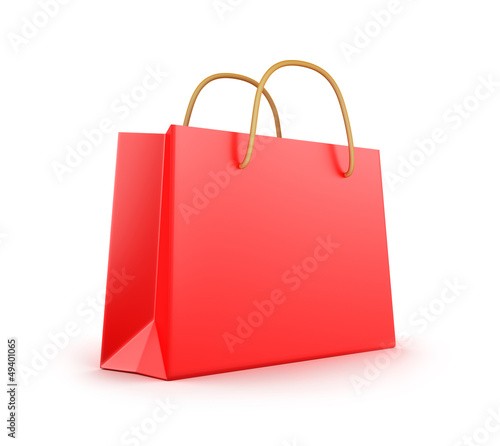 Red classic shopping bag.