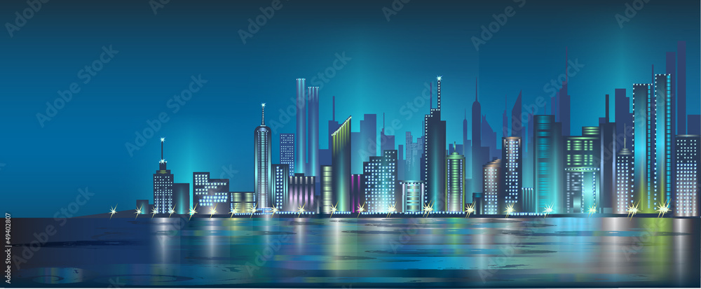 Obraz premium Night city