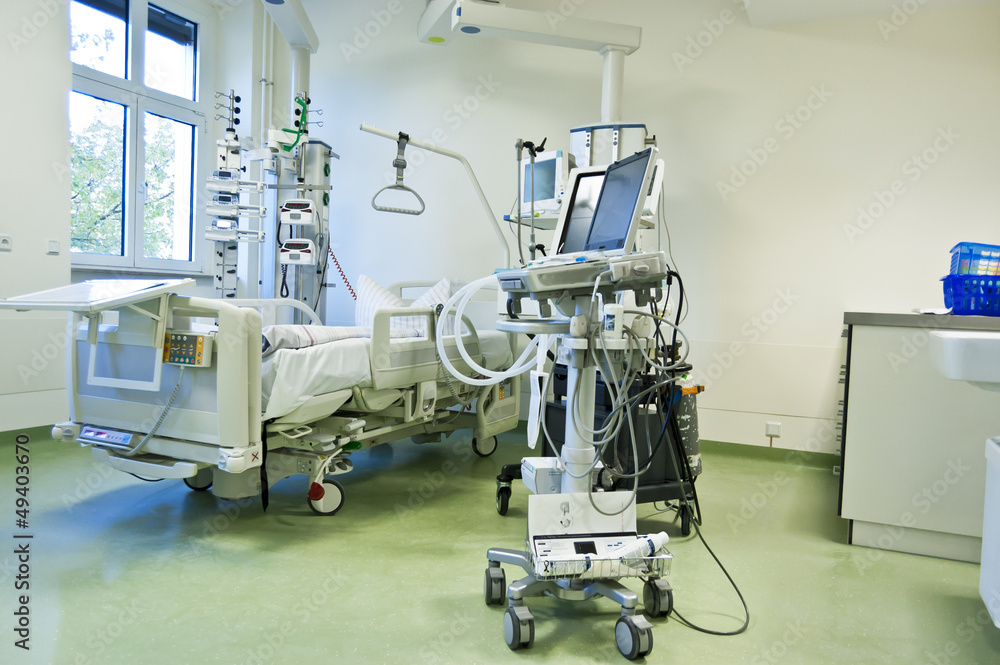 Intensive care unit with monitors