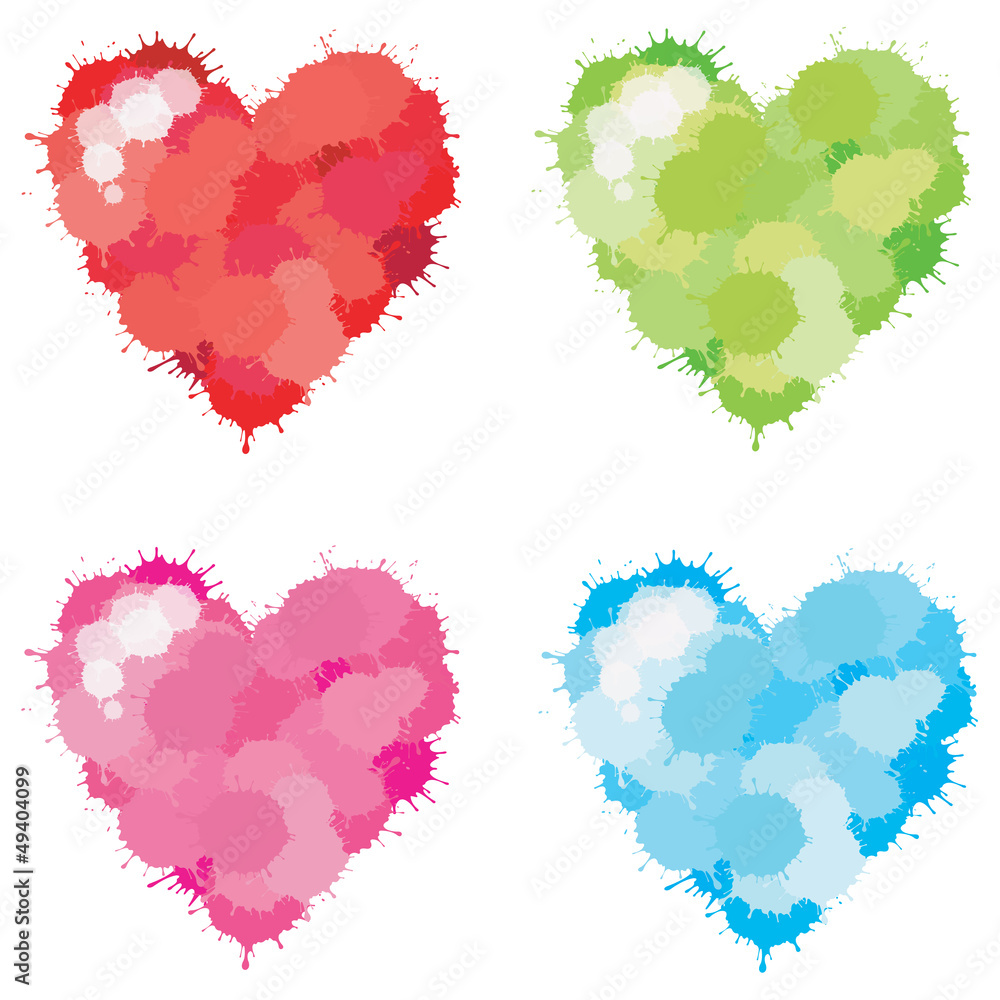 Color Splatter Heart set Color Splatter Heart set