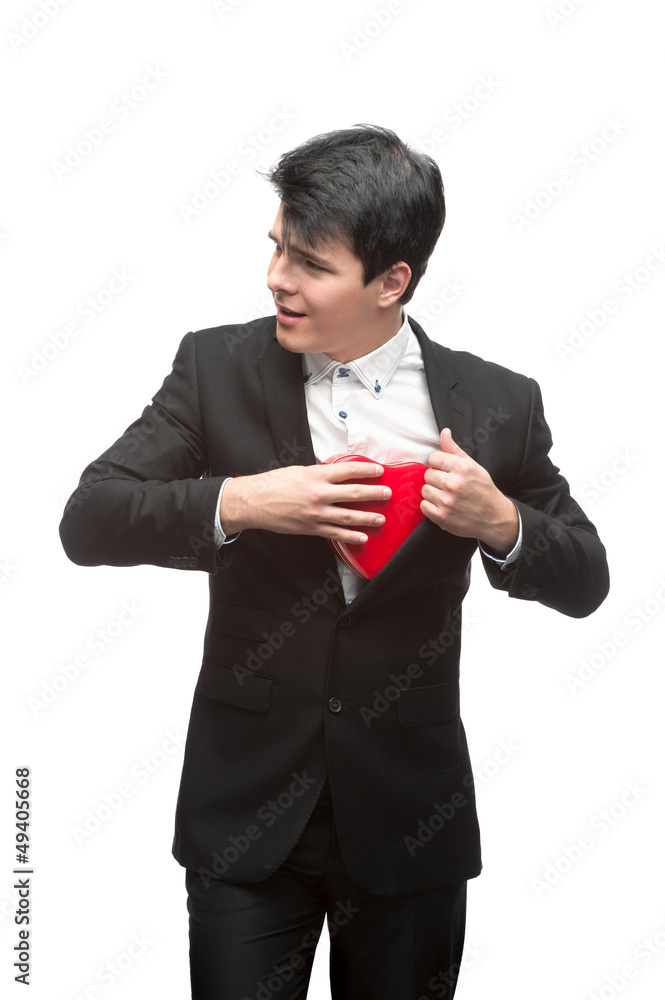 young funny business man on valentine's day young funny business man on valentine's day