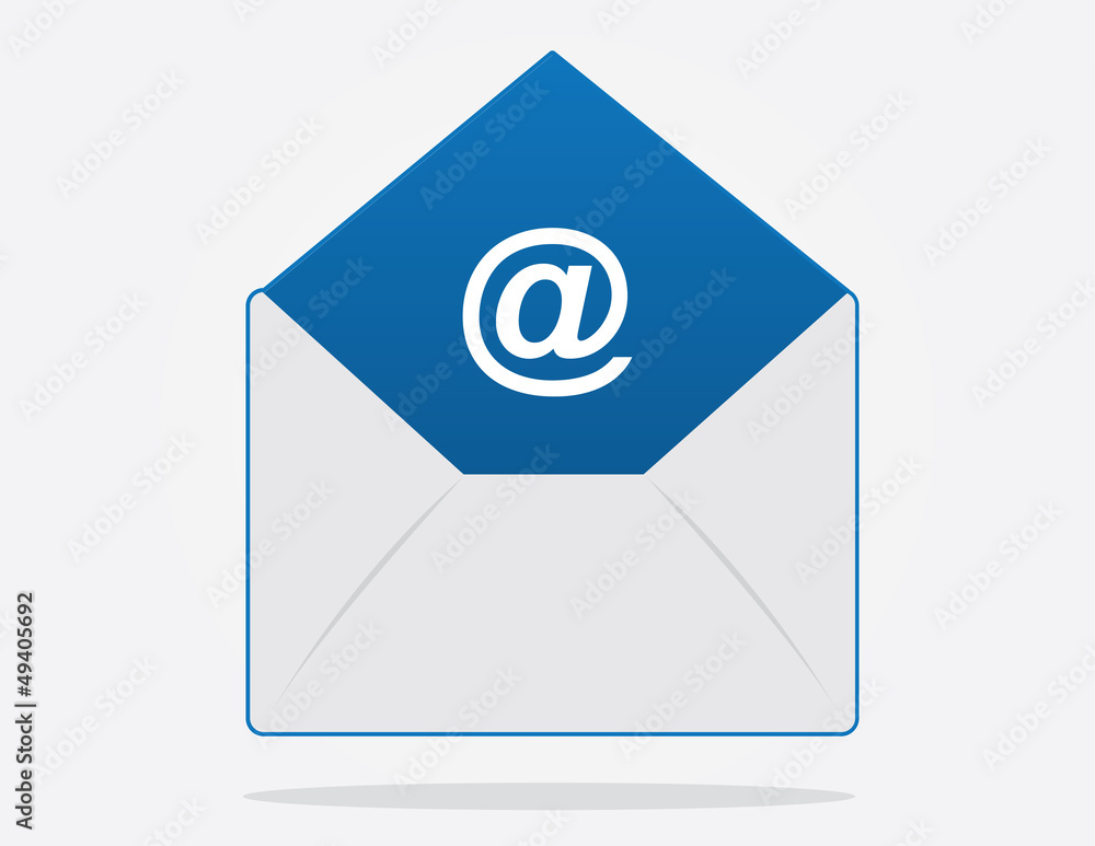 Floating email envelope with symbol inside Floating email envelope with symbol inside