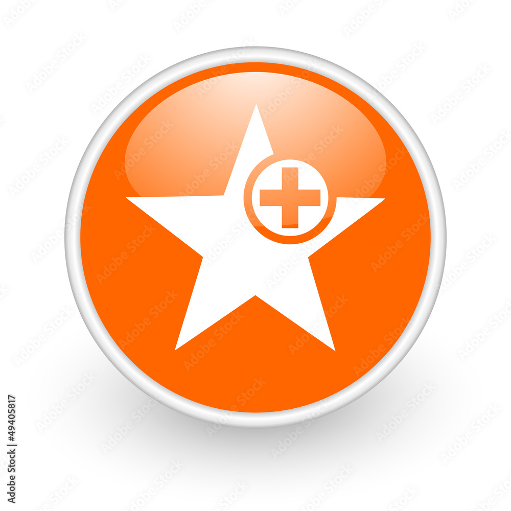 star orange circle glossy web icon on white background star orange circle glossy web icon on white background
