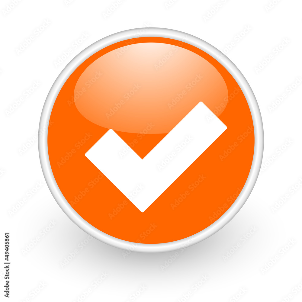 accept orange circle glossy web icon on white background accept orange circle glossy web icon on white background