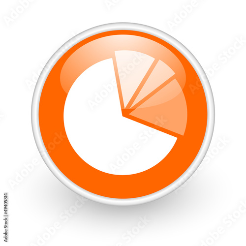 diagram orange circle glossy web icon on white background