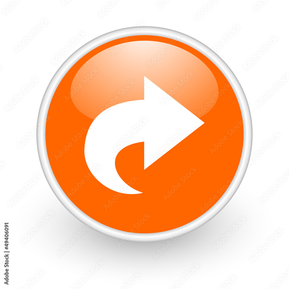 next orange circle glossy web icon on white background next orange circle glossy web icon on white background