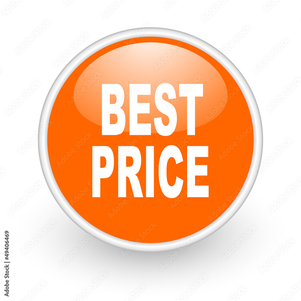 best price orange circle glossy web icon on white background best price orange circle glossy web icon on white background