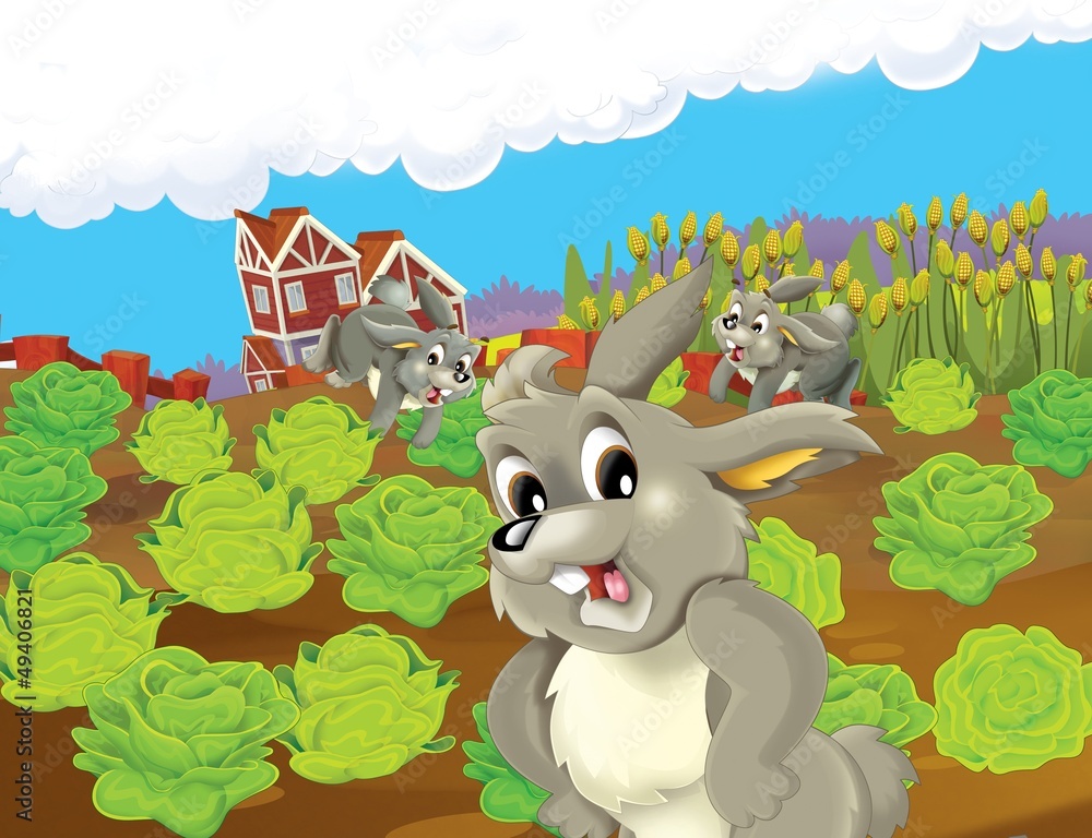 Naklejka premium The life on the farm - illustration for the children