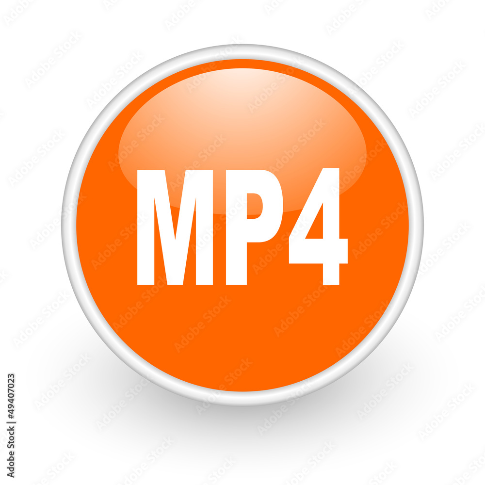 mp4 orange circle glossy web icon on white background mp4 orange circle glossy web icon on white background
