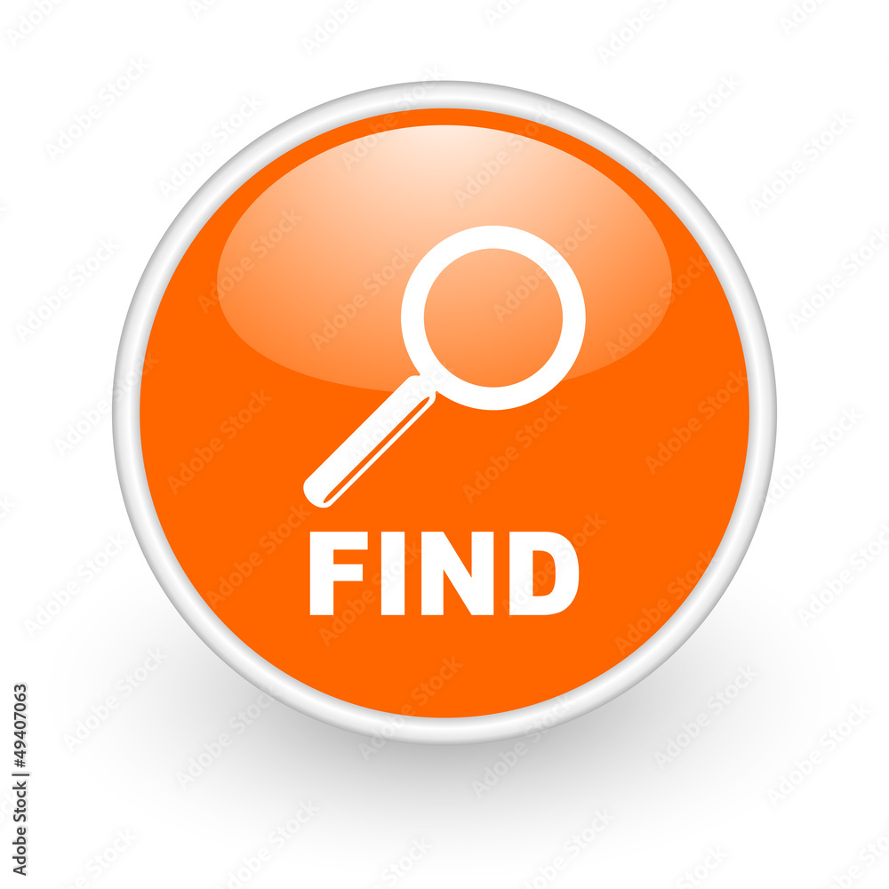find orange circle glossy web icon on white background find orange circle glossy web icon on white background
