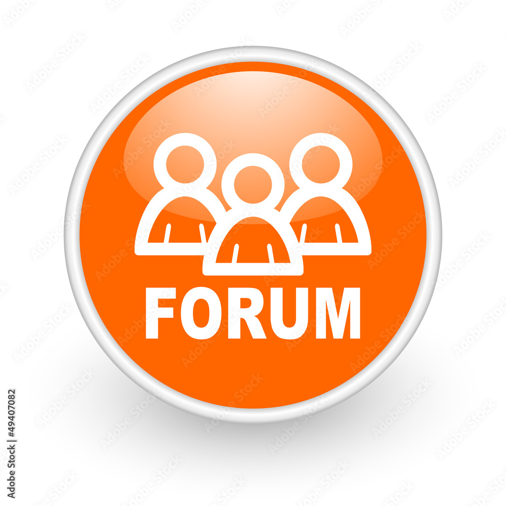 forum orange circle glossy web icon on white background forum orange circle glossy web icon on white background