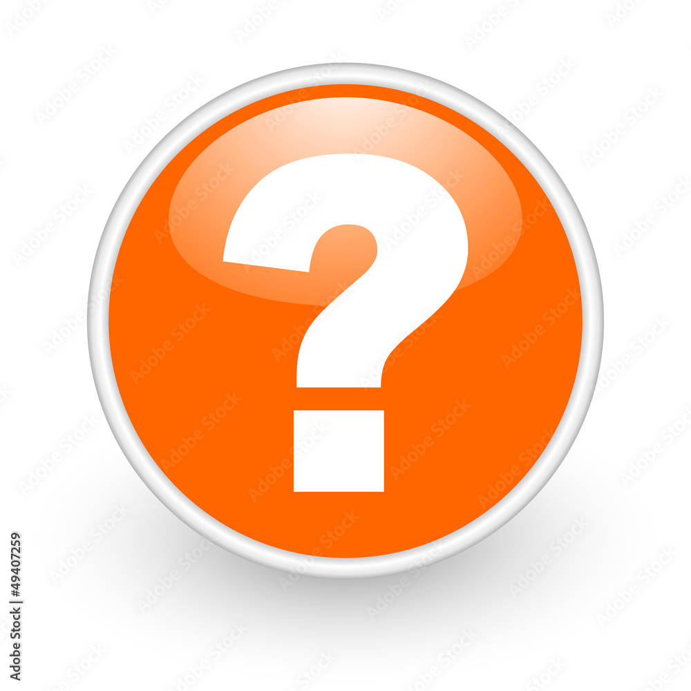question mark orange circle glossy web icon on white background question mark orange circle glossy web icon on white background